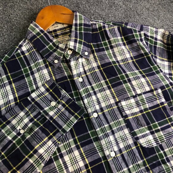 J. Crew Other - J Crew Shirt Mens Medium Blue Indian Madras Long Sleeve Plaid Button Cotton